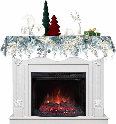 Miniatura 17 de Bufanda de chimenea navideña de 70 x 17 pulgadas, decoración de cubierta de bufanda de chimenea para estante de bufanda de chimenea, pasillo