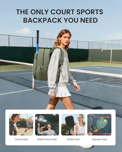 Miniatura 6 de Mochila de tenis Sucipi para mujeres y hombres, mochila para raquetas de tenis resistente al agua y lavable a máquina, bolsa deportiva ligera