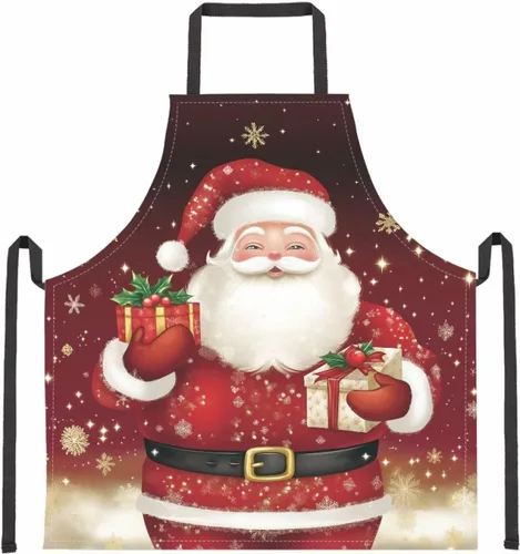 Miniatura 40 de Dreaweet Delantal de cocina unisex con cuello ajustable de Navidad