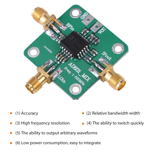 Miniatura 4 de AD831 transductor de alta frecuencia módulo mezclador RF 500MHz ancho de banda mezcla abajo mezcla mezclador equilibrado doble convertidor