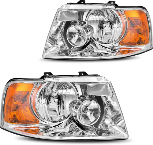 Miniatura 7 de DWVO Conjunto de faros delanteros compatible con Ford Explorer 06-10 2006-2010 2006-2010, par de repuesto para el lado del conductor y del pasajero