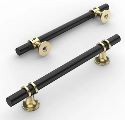 Miniatura 35 de Amerdeco ZH0050 - Paquete de 10 pomos de bronce champán para gabinetes, barra en T de 2 pulgadas, manijas de gabinete de cocina, manijas