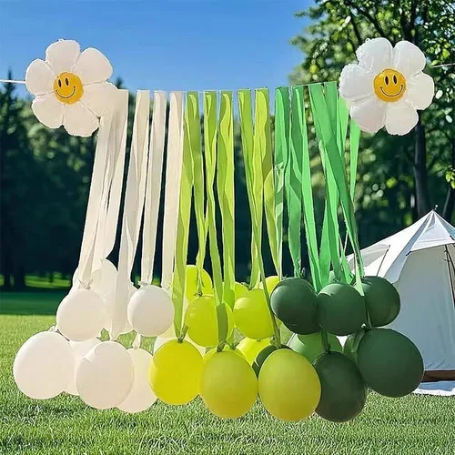 Miniatura 4 de AOODOOM Serpentinas de papel crepé, 4 rollos de 328 pies, verde claro y verde oscuro, paquete de serpentinas de fiesta para decoraciones