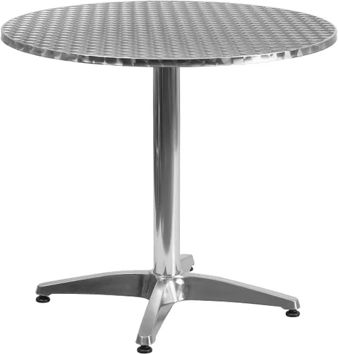 Miniatura 12 de Mesa circular de aluminio con base para interiores y exteriores, Multicolor