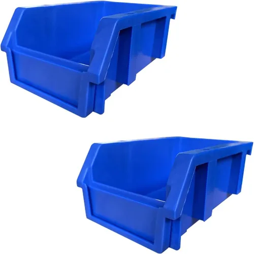 Miniatura 17 de Paquete de 2 cubos de almacenamiento apilables, organizador de polipropileno resistente de 8.4 x 11 x 6.9 pulgadas, diseño colgante y de conexión