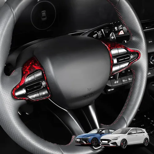 Miniatura 12 de Cubierta del botón de control del volante compatible con Hyundai Veloster JS N line 2019-2022 Hyundai Kona N Hyundai Elantra CN7 N Hyundai i30