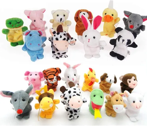 22 piezas de juguetes de marionetas de dedo de animales de peluche, mini figuras de peluche surtido para niños, juego de marionetas de dedos suaves