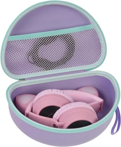 Miniatura 5 de PAIYULE Kids Headphones Case, Hard Shell Protective Case with Accessory Pocket for iClever for Riwbox CT-7S/CT-7, for Candy Headphone with Ear.