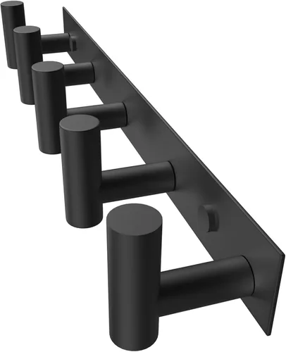 Miniatura 23 de PMMASTO Perchero montado en la pared, 3 ganchos de pared en forma de T para colgar, riel de ganchos para abrigos de acero inoxidable resistente