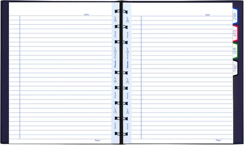 Miniatura 4 de Blueline MiracleBind - Cuaderno de 1 materia, regla media/universitaria, cubierta morada, (75) hojas de 9.25 x 7.25 pulgadas