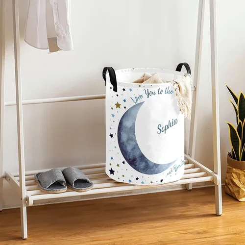 Miniatura 4 de Love You to the Moon and Back - Cesta de almacenamiento grande con asas para cestas de regalo, dormitorio, ropa Color 9