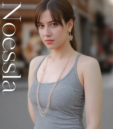 Miniatura 5 de Noessla Collares largos en capas para mujer, collar con cuentas de cristal, cadena de plata con caja de regalo, joyería