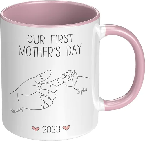 Miniatura 7 de Taza para el día de la madre para mamá de hija e hijo – Taza de café divertida para la mejor mamá del mundo – Regalo único de cumpleaños para esposa