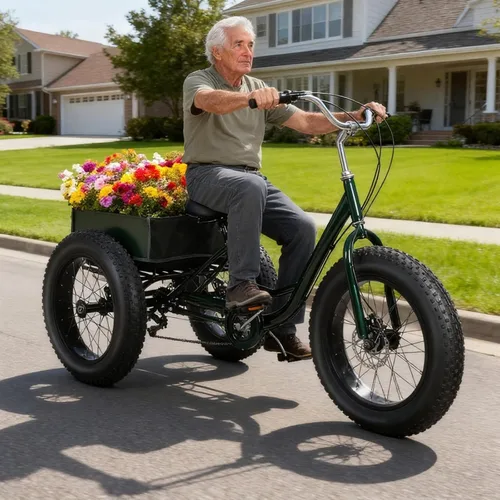 Triciclo para Adultos, Triciclo de Neumáticos Gruesos de 20 Pulgadas para Adultos, Triciclo para Adultos de 7 Velocidades 20x4 Triciclo de