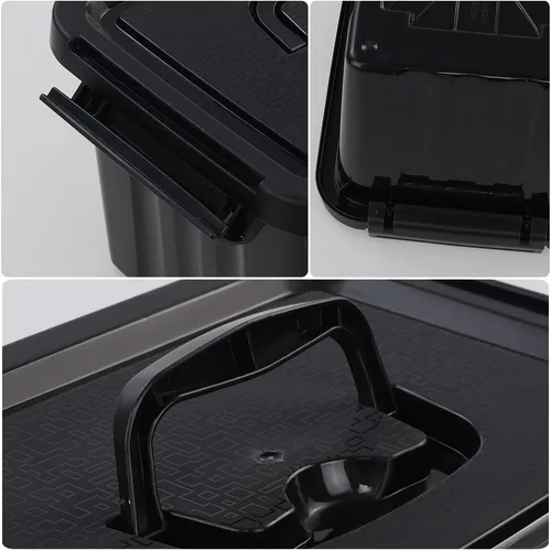 Miniatura 7 de Caja de almacenamiento de plástico negro de 6 cuartos de galón con asas, 6 paquetes