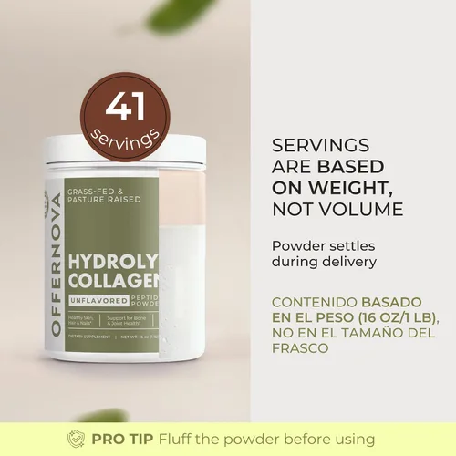 Miniatura 8 de Polvo de Péptidos de Colágeno Hidrolizado - 100% Puro, Alimentado con Pasto e Insípido para Mujeres y Hombres – para Huesos, Articulaciones, Cabello