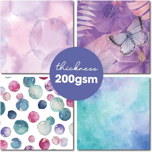 Miniatura 5 de paquete de papel decorativo para álbumes de recortes de 48 hojas 6 X 6.5 - Acuarela Flora - para elaboración de tarjetas, diario, planificador