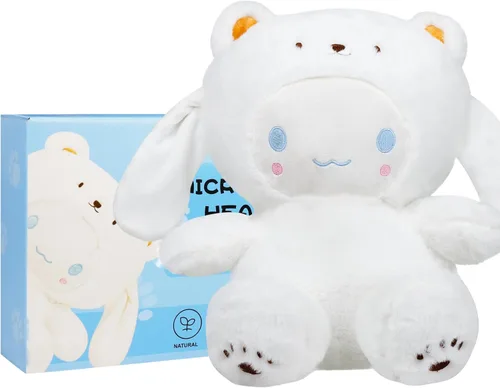Almohadilla térmica para microondas, animales de peluche calentables de dibujos animados para aliviar el dolor de calambres, linda almohada suave y