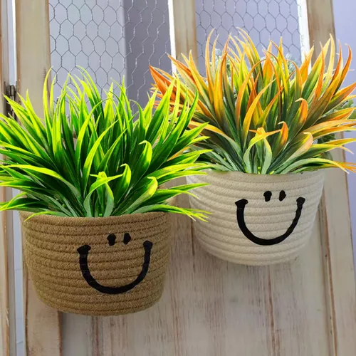 Miniatura 3 de 8 piezas flores artificiales de otoño para decoración al aire libre, plantas artificiales de otoño para exteriores, hierba amarilla artificial