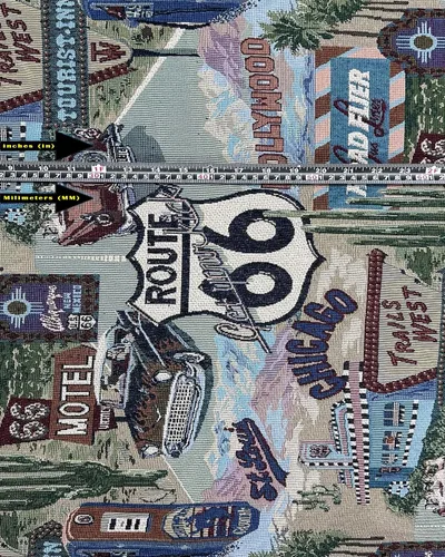 Miniatura 3 de FABRIC EMPIRE - Tela de tapiz clásica inspirada en la ruta retro 66, Motel, Diner, Tema de gasolinera - 56 pulgadas de ancho, vendido por The