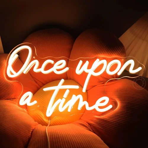 Miniatura 6 de SYLHOME Letrero de neón LED "Once Upon A Time" para decoración del hogar, dormitorio, habitación de niños, guardería, decoración de pared, palabras