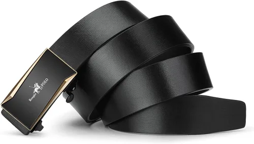 Miniatura 8 de Oyifan Cinturón negro para hombre, cinturón de diseñador de cuero genuino para hombre, cinturón de moda para hombre, cinturón casual para hombre