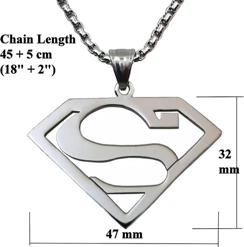 Miniatura 3 de Tapp Collections Collar con colgante de superhéroe de acero inoxidable