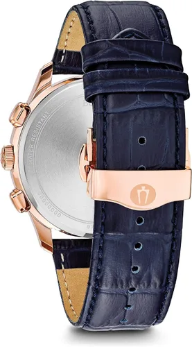 Miniatura 2 de Bulova Reloj cronógrafo de cuarzo para hombre con correa de cuero 97B170, Reloj de cuarzo, cronógrafo