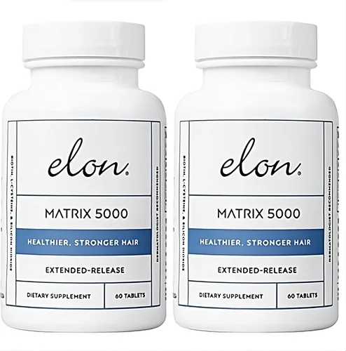Elon Matrix 5000 - Vitaminas de biotina de 5000 mcg para el crecimiento del cabello con liberación prolongada - Promueve un cabello sano y fuerte,