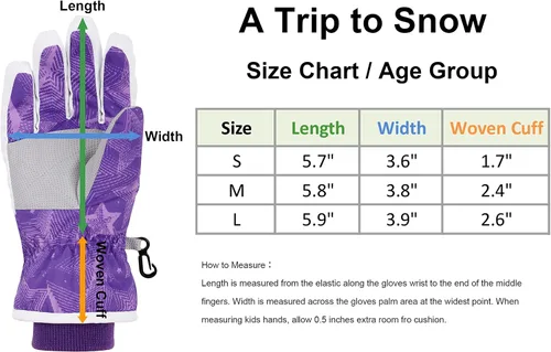 Miniatura 6 de SimpliKids Guantes de esquí y snowboard impermeables para niña