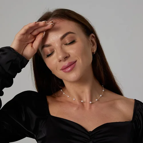 Miniatura 4 de Feskive Delicado collar con colgante de perlas para mujer, chapado en oro de 14 quilates, elegante collar de perlas de agua dulce, collar de perlas