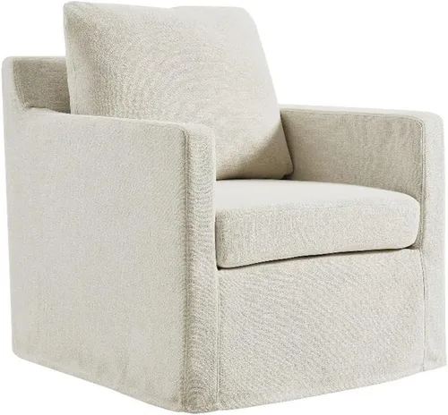 Modway Serene - Sillón giratorio en sal - Silla tapizada de tela moderna - Sillón cubierto - Silla giratoria para sala de estar o dormitorio Salt
