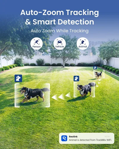 Miniatura 4 de REOLINK 4K Cámara de seguridad WiFi con cable para exterior, lente dual de 8MP, cámara PTZ 360, seguimiento automático, detección inteligente