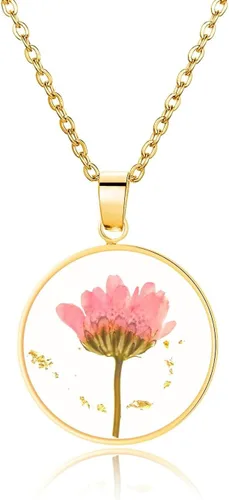 Pressed Flower Necklace Gift for Women | Personalized Handmade Necklaces | Birth Flower Necklace