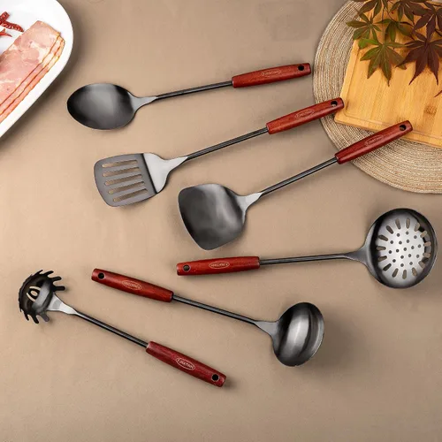 Miniatura 3 de FJNATINH Juego de utensilios de cocina de acero inoxidable 304 - 6 piezas Juego de espátulas para wok Herramientas de cocina Espátula, cucharón