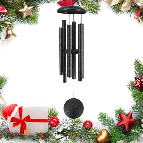 Miniatura 17 de ASTARIN Campanillas de viento conmemorativas para exteriores, 36 pulgadas con 6 tubos pesados, tono profundo para decoración colgante de jardín