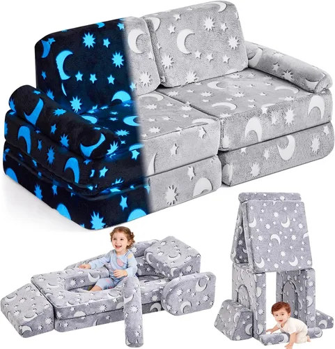 Sofá Modular para Niños de IFNOW, Sofá para Niños Pequeños, Sofá Seccional para Niños, Muebles para Dormitorio y Sala de Juegos para Niños Pequeños,