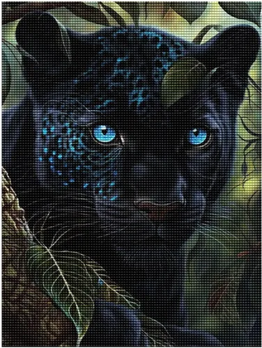 Miniatura 2 de Kit de pintura de diamante 5D para adultos, árbol de arte de diamantes de pantera negra, pintura de diamante completo de diamante, kit