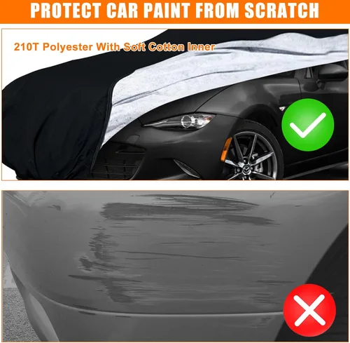 Miniatura 5 de Funda impermeable para automóvil compatible con Mazda MX-5 Miata 1989-1997, 210T para todo tipo de clima, con interior de algodón y puerta