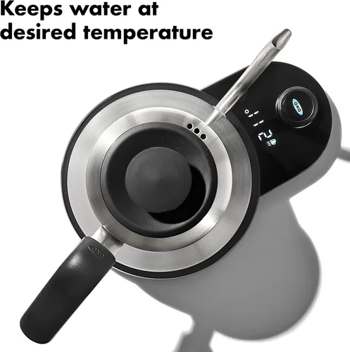 Miniatura 5 de OXO Brew Hervidor Eléctrico de Cuello de Cisne – Hervidor de Agua Caliente, Hervidor para Verter Café y Té, Temperatura Ajustable, Temporizador