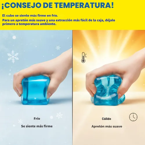 Miniatura 4 de MEGA Cube Premium - Juguete antiestrés esponjoso de gran tamaño para manos grandes y adultos, gel ultra firme para alivio del estrés y enfoque Azul