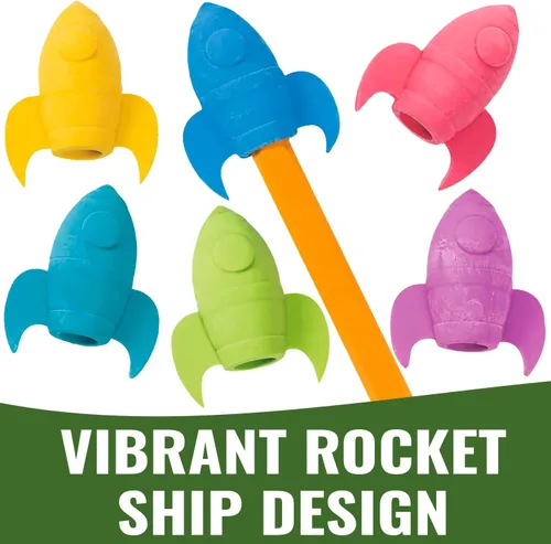 Miniatura 3 de Fun Express Rocket Ship - Gomas de borrar con parte superior de lápiz, papelería, suministros para la escuela bíblica de vacaciones VBS 2026