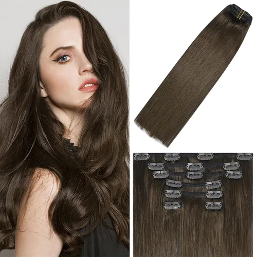 Miniatura 39 de WindTouch - Extensiones de cabello humano Remy con pinzas, color rubio decolorado combinado con balayage, para cabello rubio, 2.47 onzas, N.°