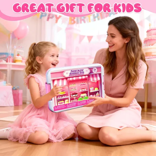Miniatura 7 de Cubo sensorial, juego de arena para helados con juguete de arena mágica para niños, moldes de juguetes de helado y herramientas de limpieza, caja