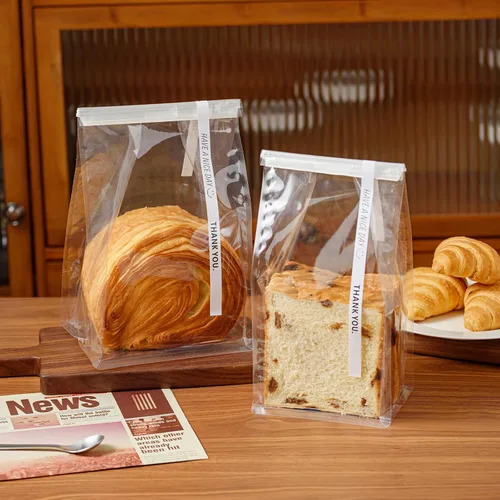 Miniatura 27 de 50 bolsas de pan de 8.6 pulgadas con cierre de alambre, bolsas grandes para pan hechas de papel de algodón marrón, bolsa de almacenamiento y empaque