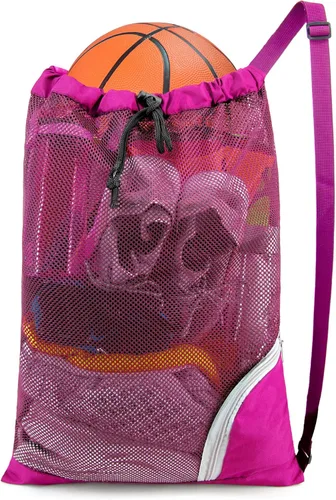 Miniatura 10 de Mochila con cordón BeeGreen para hombres y mujeres, atlética para gimnasio, deportes, entrenamiento, playa, natación, Azul marino, X-Grande
