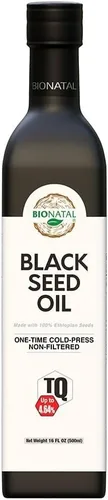 BioNatal Aceite de Semilla Negra Etíope - Nigella Sativa Prensada en Frío que Produce Aceite de Semilla de Comino Negro, Sin Refinar y Sin Filtrar,