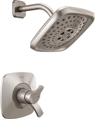 Miniatura 2 de Delta Faucet Tesla 14 Series - Kit de molduras de ducha de una sola función con cabezal de ducha táctil H2Okinetic de tres pulverizadores, acero