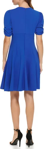 Miniatura 3 de DKNY Manga corta para mujer ajustada y acampanada con falda Godet