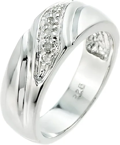 Alianza de boda para hombre de plata de ley 925 con 5 diamantes acentuados color J-K claridad I1-I2 Metal Metal Piedra preciosa Diamante